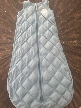 Light Blue Quilted Baby Sleep Sack with Front Zipper - Gentle Warmth- weighted